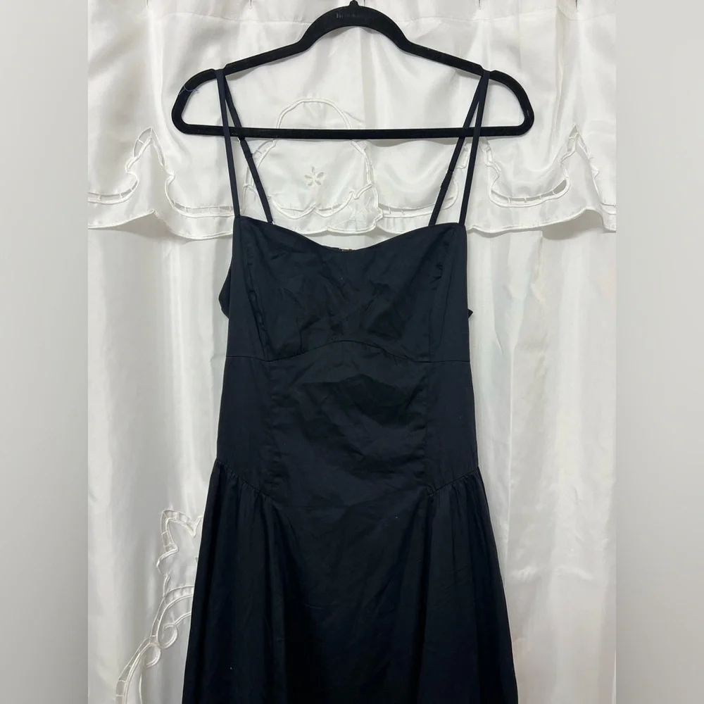 NWT Abercrombie & Fitch Black Dipped Waist Sweetheart Maxi Dress—Size LP